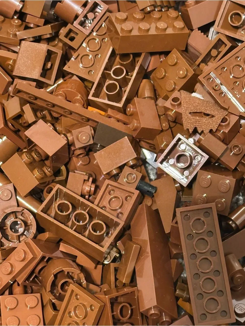 LEGO  Brown and Tan Mix Bricks and Plates over 1lb